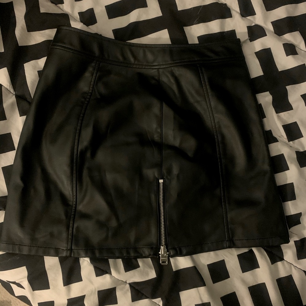 Black leather skirt